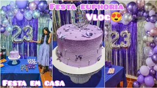 PREPARATIVOS PARA MEU ANIVERSÁRIO GASTANDO POUCO | TEMA ROXO / EUPHORIA | VLOG FESTA EUPHORIA