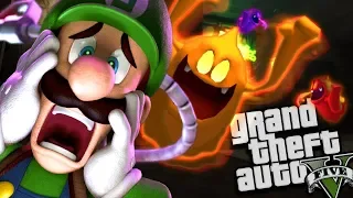 Luigi's Mansion HAUNTS Los Santos MOD w/ Luigi & Ghost (GTA 5 PC Mods Gameplay)