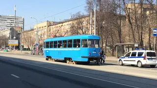 Трамвай Tatra-T3 (МТТЧ) №30186 следует по маршруту №14!