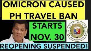 PHILIPPINES TRAVEL UPDATE | NEW TRAVEL BAN AND REOPENING UPDATE