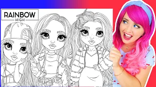 Coloring Rainbow High Dolls Ruby, Skyler & Poppy Coloring Pages | Ohuhu Art Markers