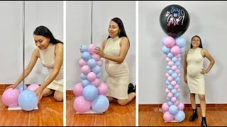 Como hacer una Columna de Globos para Revelación de Género - 👶 Gender Reveal 👶