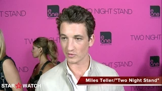 Miles Teller red carpet interview at "Two Night Stand" premiere