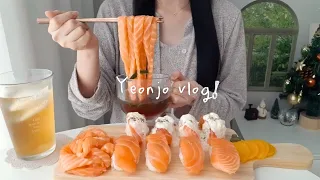 🧡 Return salmon day, organizing Christmas tree, making ricotta cheese/ Korean vlogs