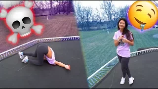 TEACHING HER HOW TO DO A BACKFLIP!