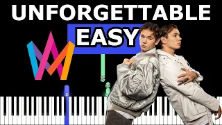 Unforgettable EASY - Marcus & Martinus | Piano Tutorial