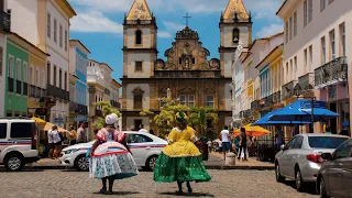 【4K】Walking tour around Pelourinho - Salvador - Bahia - Brazil (60 FPS)