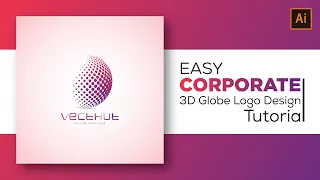 3D Globe Halftone logo | Professional Logo Design | Adobe Illustrator tutorial | Quick and easy way