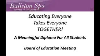 Ballston Spa Central School District Board Meeting - December 7, 2022