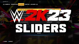 My WWE 2K23 Sliders & Settings (Player vs AI)