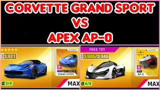 CHEVROLET CORVETTE GRAND SPORT vs APEX AP-0 | GOLD MAX Comparison | Asphalt 9: Legends [TouchDrive]