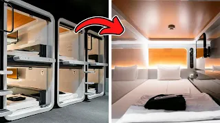 I Stayed at Premium ECONOMY CLASS Capsule Hotel 🏨 in Japan 🇯🇵| First Cabin