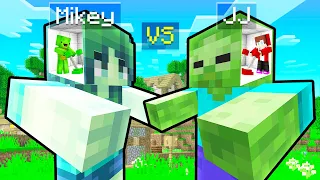 Mikey and JJ Control Zombie Girl vs Zombie MIND Survival Battle in Minecraft! - Maizen