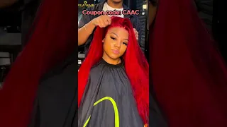 613 Blonde Lace Wig Review 💋Chili Red Color Dye + Buss Down Installation Tutorial Ft.@UlaHair