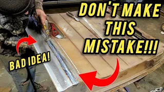 Metal Finish a Complicated Weld Seam With Simple Tools. Chicken Truck Rust Repair Part 2.