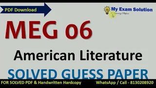 IGNOU MEG 06 Solved Guess Paper | In English | IGNOU Exam Guess Paper