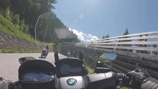 BMW C 650 GT driving up Passo Pordoi (pure sound, no music)