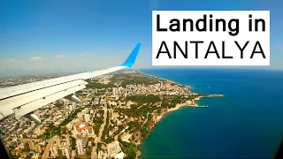 Landing in Antalya | Amazing wing view of the city and sea | Enter Air 737-800 | 2.7K60fps