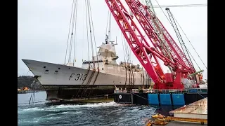 TimeLapse raising operation KNM «Helge Ingstad» (FULL) Reflotación de la fragata KNM Helge Ingstad