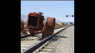 Finally Train stopped Rusty Tractor Vs Train GTA 5 #short#shortvideo #firstshortvideo#trending#viral