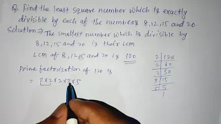 Find the least square number which is exactly divisible by each of the numbers 8 12 15 and 20
