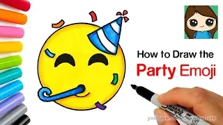 How to Draw the Party Emoji Easy