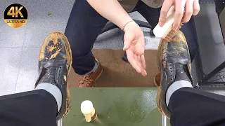 눈 많이 오는 겨울, 진흙 구두닦기ASMR!! Satisfying Shoe Shine ASMR on Muddy Boots | Ultimate Cleaning Experience