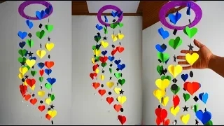 DIY: HOME DECORATION IDEA IN 5 MINUTES - Wall Hanging. Bell of hearts wind