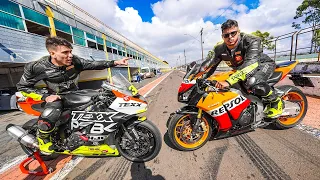 O GRANDE RACHA! MOTO DE CORRIDA VS MINHA REPSOL