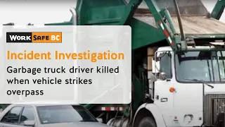 Garbage Truck Strikes Overpass, Driver Crushed