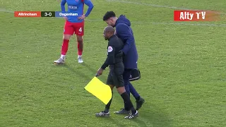 Linesman fouled by Defender