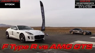 Jaguar F Type R vs AMG GTS