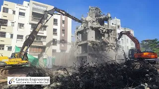 Undulated Building Demolition (Using High-Reach Jaw Crusher)