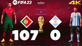 FIFA 23 - PORTUGAL 107-0 ARGENTINA ! FIFA  WORLD CUP FINAL 2022 QATAR ! MESSI VS RONALDO !