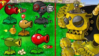 Plant vs Zombies : Family Peashooter vs Gold Zomboss - Who Will Win ?