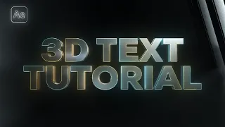 Create 3D Text Animation In After Effects