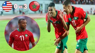 المنتخب المغربي يكتسح ليبيريا ويتصدر ملخص و اهداف مباراة المغرب وليبيريا 3-0