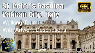 [4K] St Peter's Basilica Walking Tour With Artwork Descriptions - WITH CAPTIONS