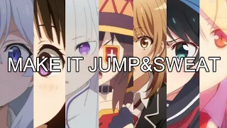 【AMV/Anime Edit】Anime Girls/Waifus 「Jump and Sweat remix」Make It Jump And Sweat　#shorts