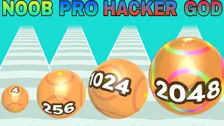 Rolling Ball 2048 in NOOB vs PRO vs HACKER vs GOD