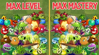 PvZ 2 Every Plant Max Level Vs Max Mastery Vs ZCorp Contractor Buckethead