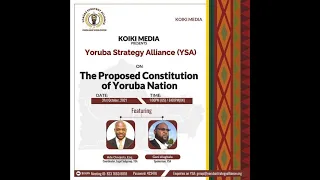 YORUBA STRATEGY ALLIANCE (YSA) THE PROPOSED CONSTITUTION OF YORUBA NATION