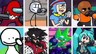 FNF Bonely One Vs Sans But Different Characters Sing It🎵 Everyone SingsFNF Mod X New Character