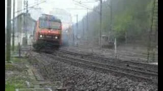 Démarrage en côte d'un train de marchandises