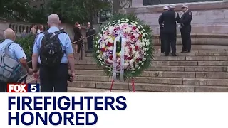 Remembering 9/11: Wreath laying ceremony at Firemen’s Memorial