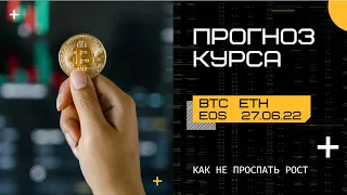 Прогноз курса криптовалют BTC, ETH, EOS 27.06.2022