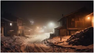 Интенсивные звуки для сна снежной бури в горной деревне┇Зимняя атмосфера и завывание ветра