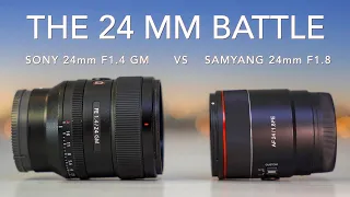 Samyang 24mm F1.8 vs Sony 24mm F1.4 GM - side by side image comparison - astro, landscape, portrait