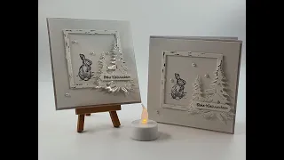 Winterkarte Weihnachtskarte Schneehase