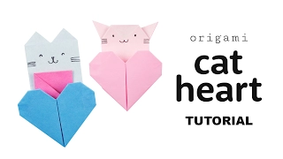 Origami Cat Heart Tutorial - Collab with Origami Tree - Paper Kawaii